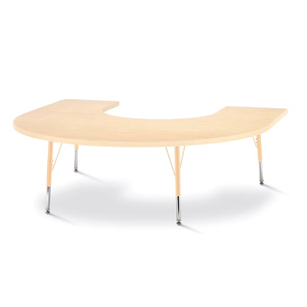 Berries Horseshoe Activity Table, 66 in. x 60 in., E-height, Maple/Maple/Camel